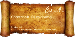 Csasznek Alexandra névjegykártya
