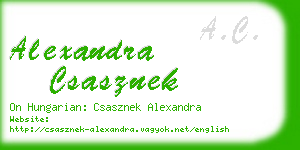 alexandra csasznek business card